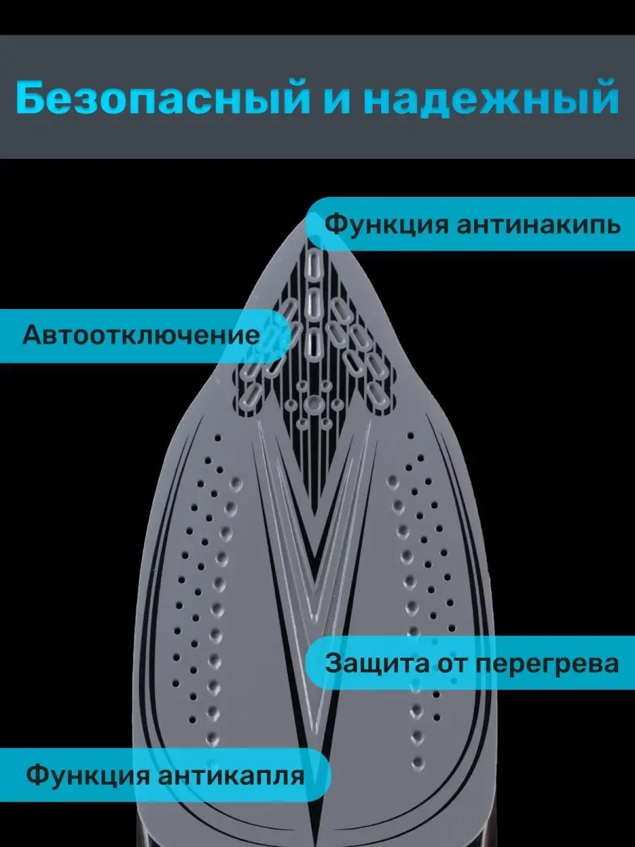 Утюг паровой для глажки одежды утюг с керамической подошвой - фотография № 2