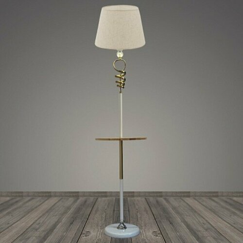 Торшер со столиком Наоки 1х40Вт Е27 белыйзолото 40х40х160см 11260₽