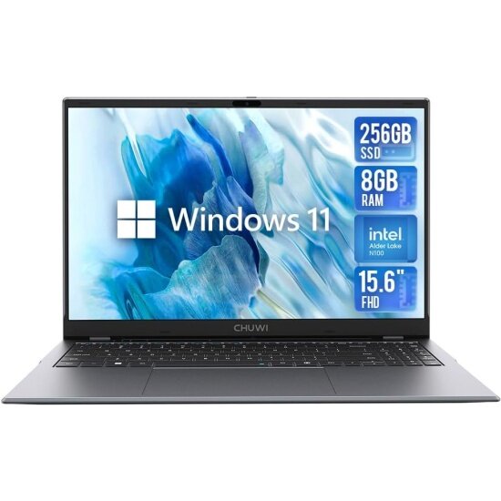 Ноутбук CHUWI GemiBook plus 15.6", IPS, Intel N100 0.8ГГц, 4-ядерный, 8ГБ LPDDR5, 256ГБ SSD, Intel UHD Graphics, Windows 11 Home, серый 1746273