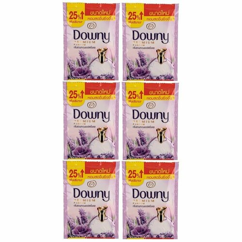 Downy Тайский парфюмированный кондиционер для белья с ароматом французской лаванды (French Levander), набор 6 шт по 25 мл