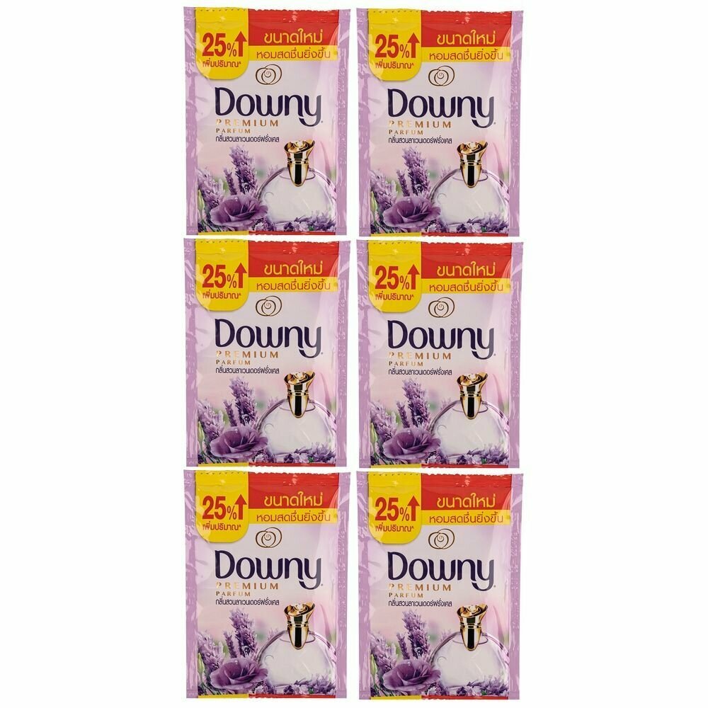 Downy Тайский парфюмированный кондиционер для белья с ароматом французской лаванды (French Levander), набор 6 шт по 25 мл