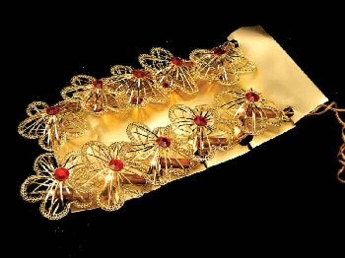 Гирлянда электрическая, металлический Цветок (10 см) объем (10) в пвх Н61114