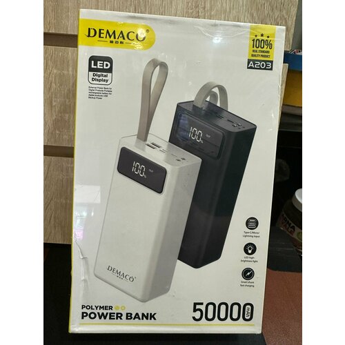 Power Bank 50000mah/power bank для телефонов /Внешний аккумулятор для смартфона, планшета, нотбука с фонариком
