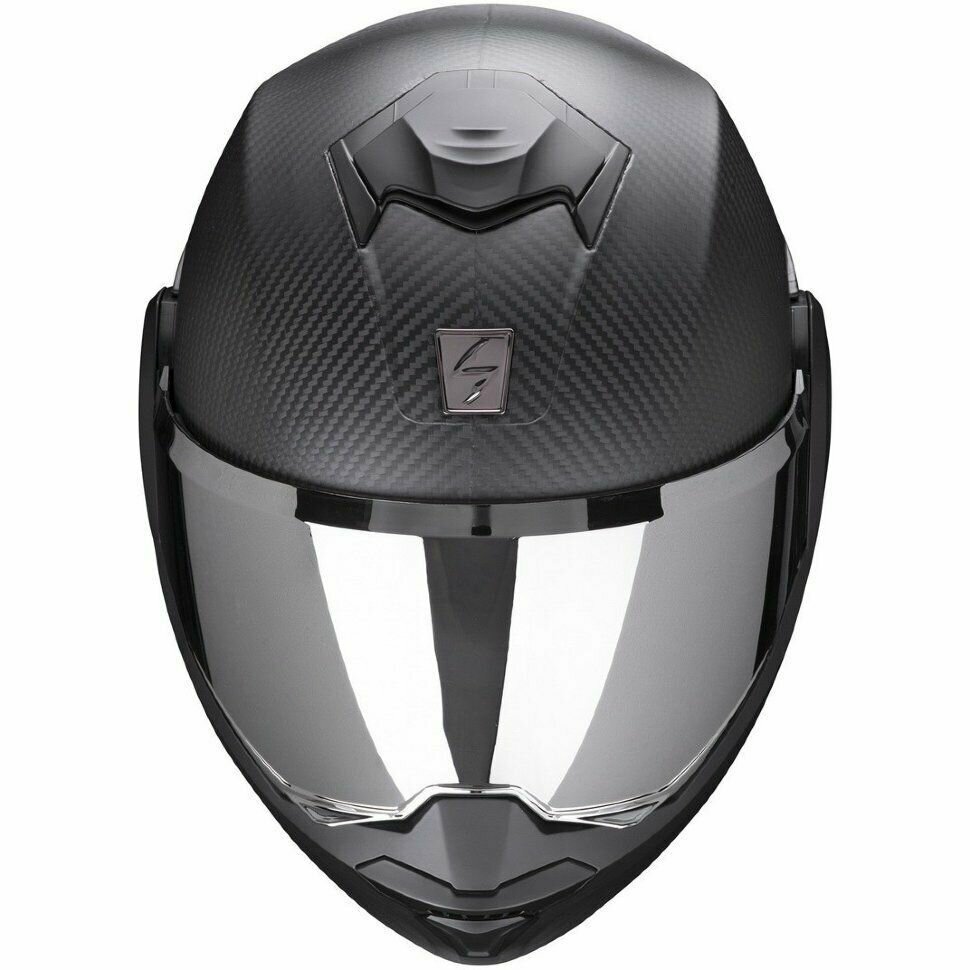 Мотошлем модуляр Scorpion Exo-Tech Evo Solid Карбоновый Черный матовый Размер XL (60-61) — фото 1