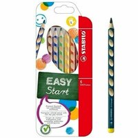 Карандаши цветные STABILO EASYcolors, для левшей, 6 основных цветов + Карандаш ч/г EASYgraph для левшей