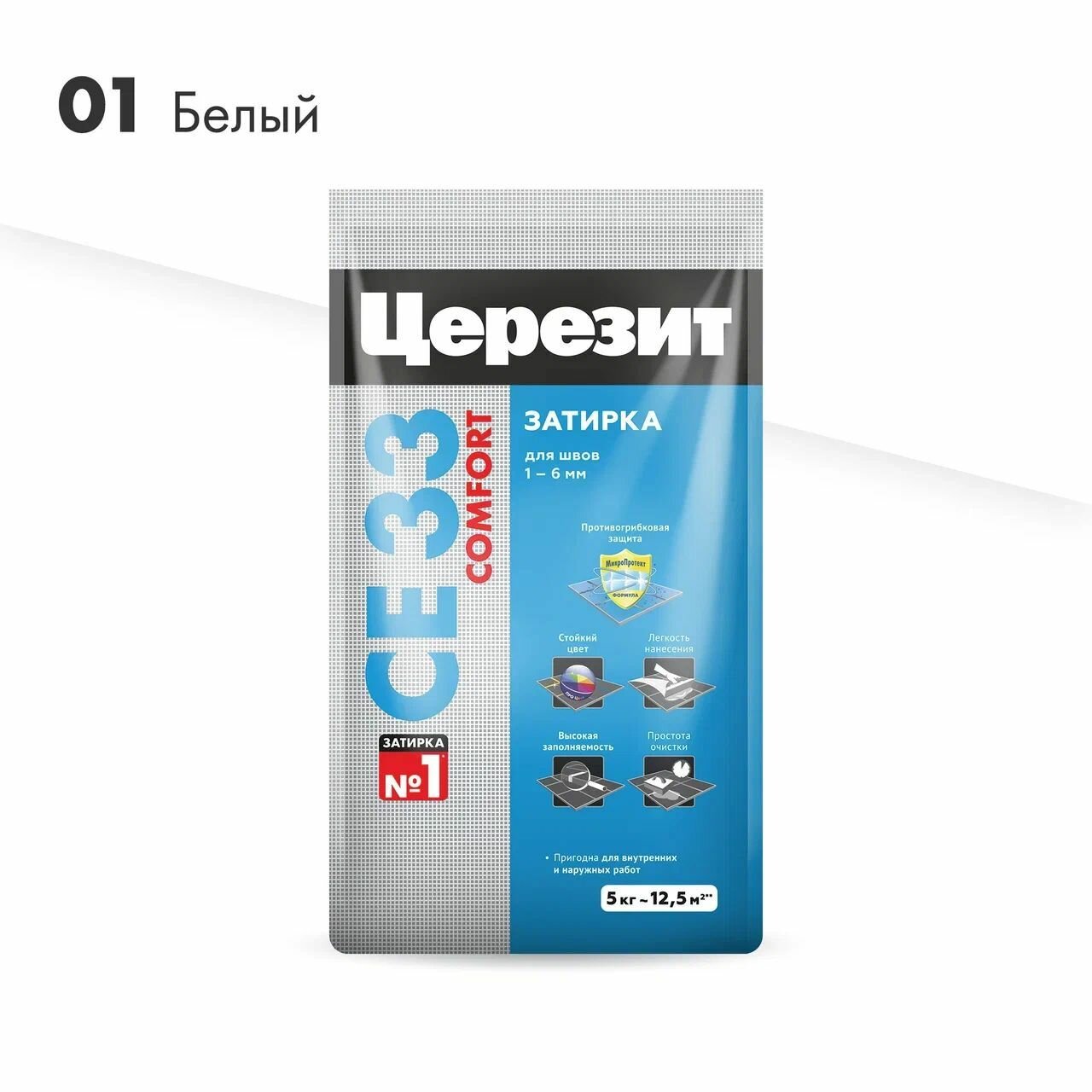 Затирка "церезит СЕ 33" Белый №01 (5кг)