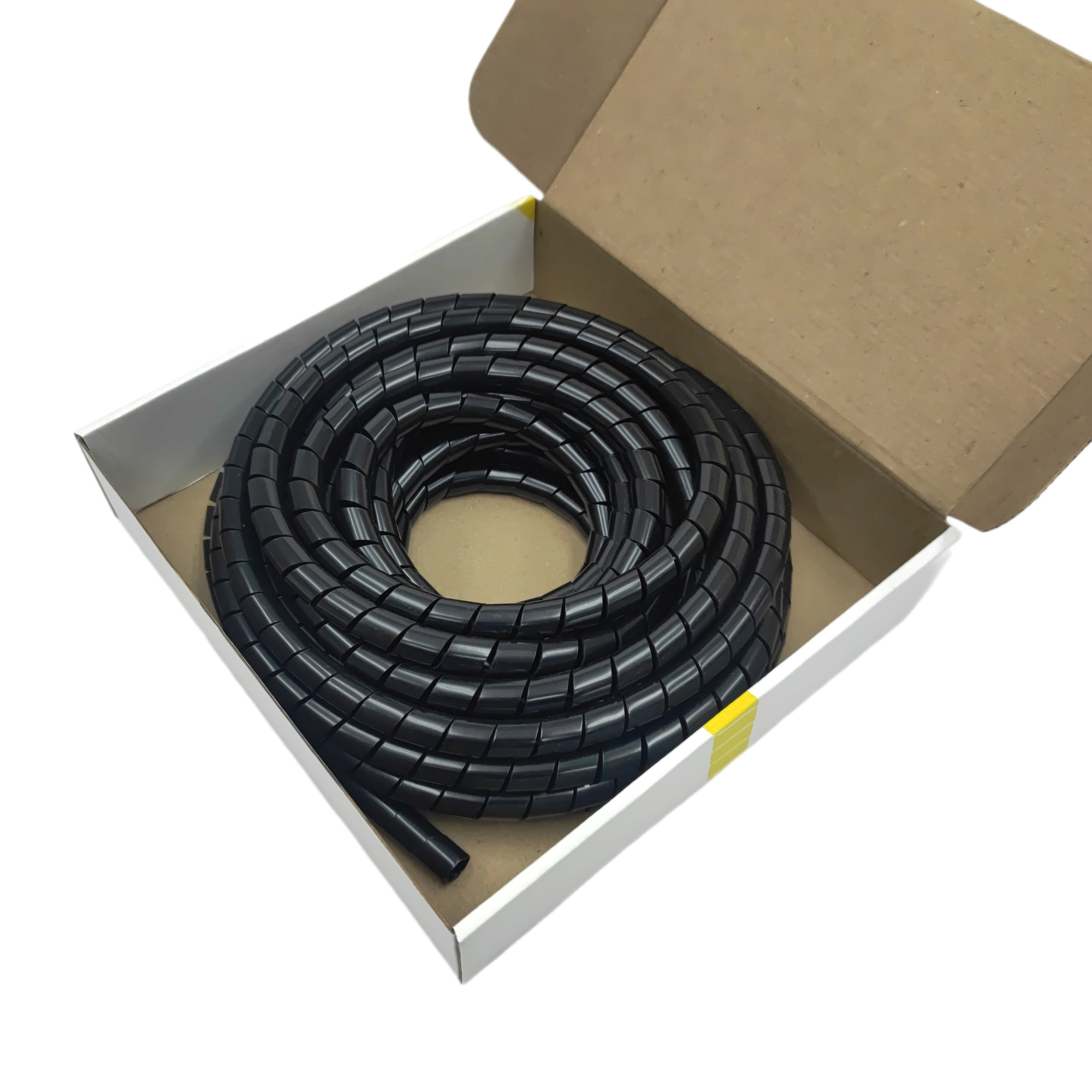 Оплетка спиральная для защиты кабелей и проводов 15мм, 10м, черная - фотография № 4