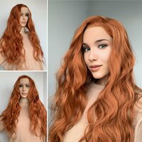 Парик рыжий lace front с регулируемым пробором