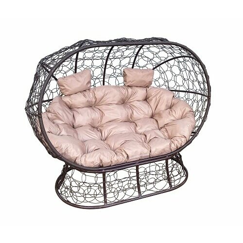 Диван M-group лежебока на подставке с ротангом коричневый бежевая подушка 28050₽