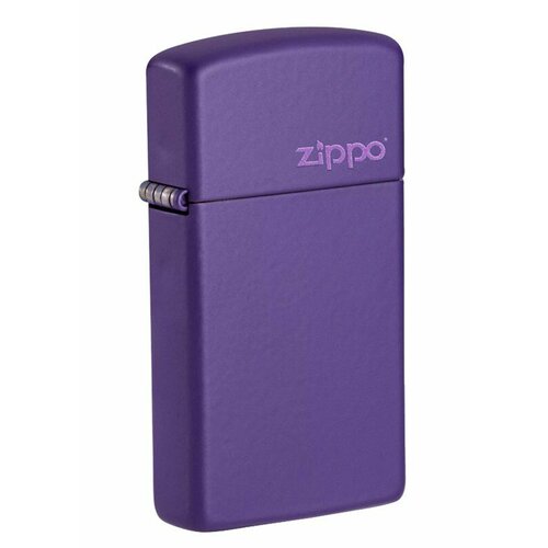 Зажигалка ZIPPO Slim с покрытием Purple Matte, латунь/сталь, фиолетовая, матовая, 29x10x60 мм