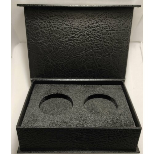 Коробка Футляр кожа для двух монет в капсуле 46 мм