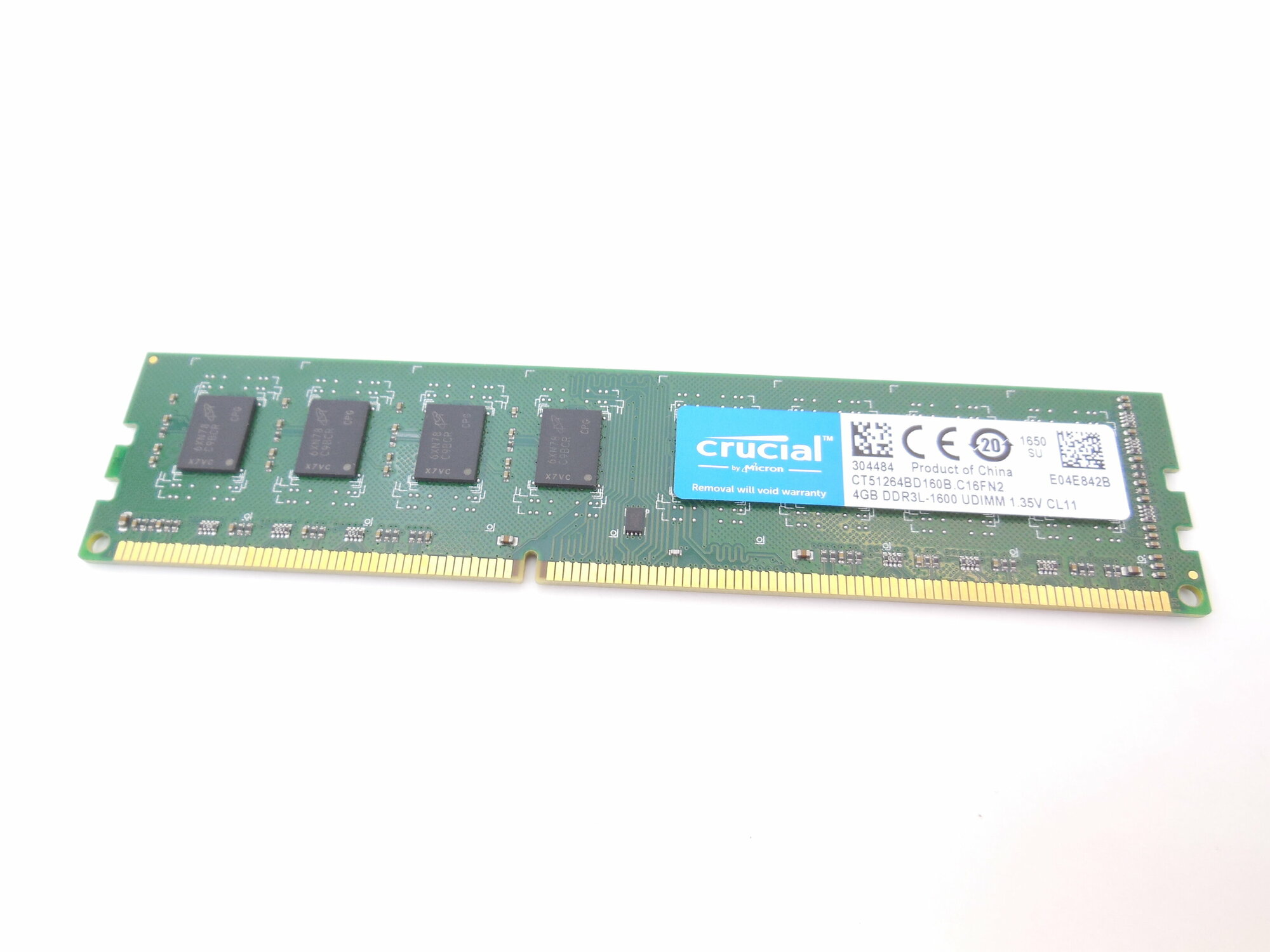 DIMM DDR3L, 4ГБ, Crucial CT51264BD160B(J) - фото №13