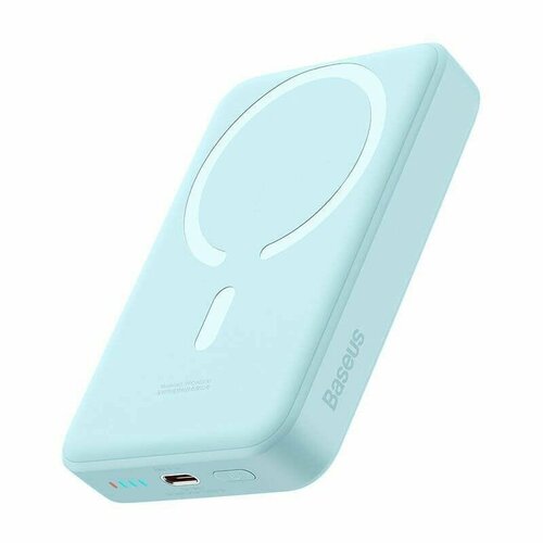 Внешний аккумулятор OS-Baseus Magnetic Mini Wireless Fast Charge Power Bank 10000mAh 30W с кабелем Type-C - Type-C 30cm PPCX110203 Голубой 605500₽