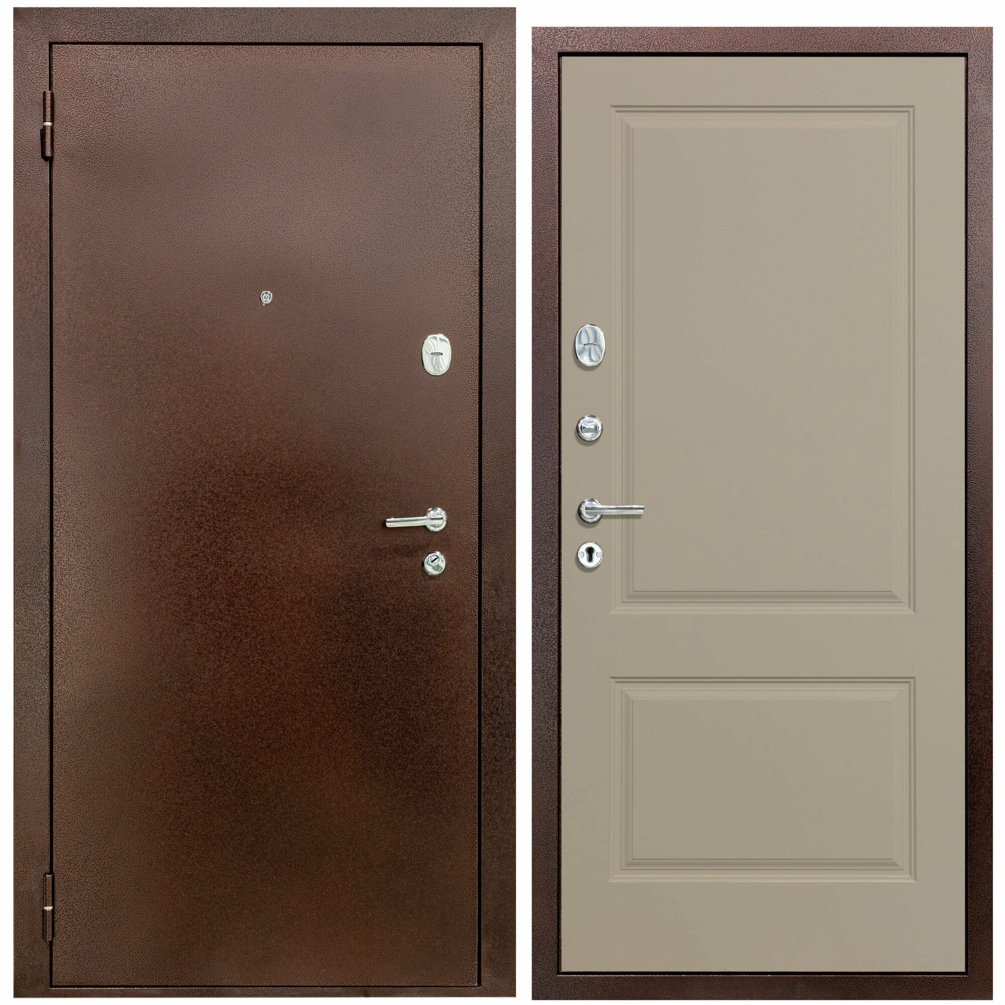 Дверь входная металлическая DIVA 510 2050х960 Левая Антик медь - Д7 Софт шампань УТ-00080725