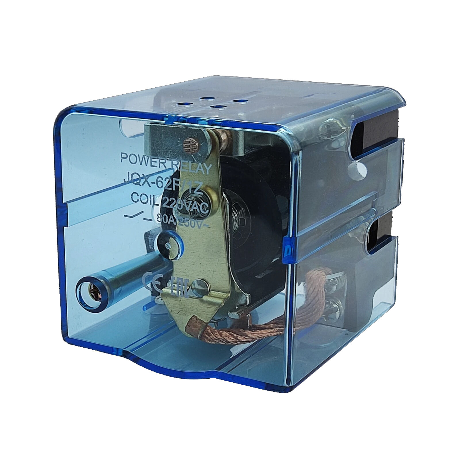 фото Силовое реле JQX-62F/1Z 220VAC 80 амперный перекидной контакт, катушка 220В 50Гц
