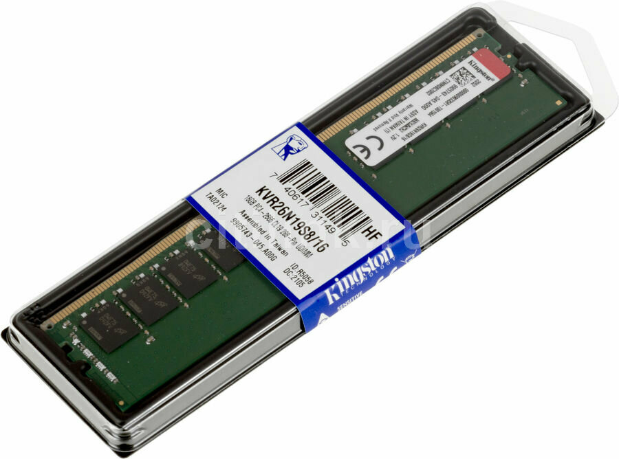Модуль памяти DDR4 16GB Kingston PC4-21300 2666MHz CL19 288pin 1.2V retail - фото №19