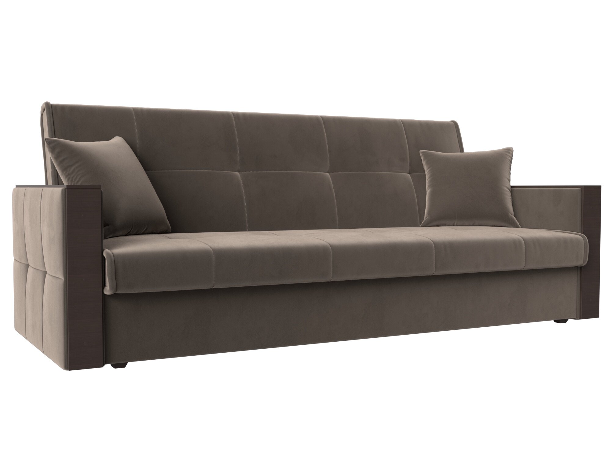 фото Прямой диван-книжка Лига Диванов Валенсия Велюр Коричневый