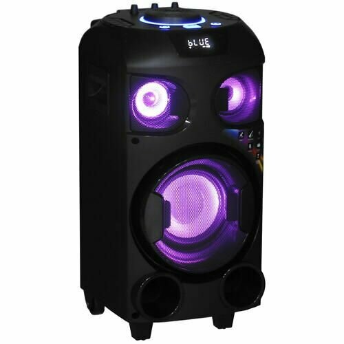 Портативная аудиосистема DEXP LP-V100 черный 80 Вт Bluetooth AUX 4000 мАч время работы - до 8 ч 1489500₽