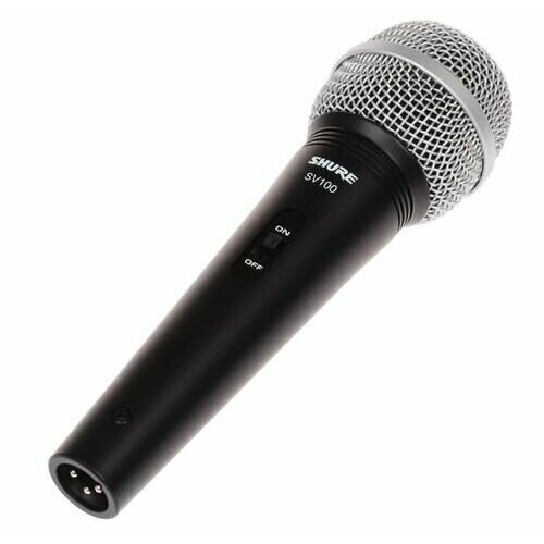 Микрофон Shure SV100-A черный, проводной, ручной, -52 дБ, от 50 Гц до 15000 Гц, кабель - 450 см, XLR