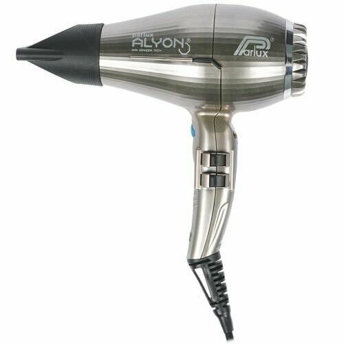 Фен Parlux 0901-Alyon серебристыйчерный полноразмерный 2250 Вт подача холодного воздуха генератор ионов шнур - 3 м 1790400₽