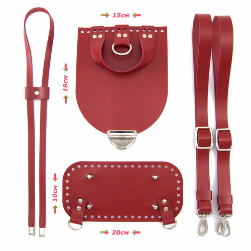 Кожаная фурнитура для вязания мини рюкзака, цвет красный
