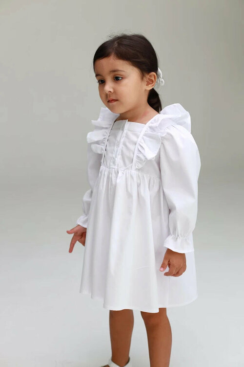 Платье EMELLA, размер 98, экрю, белый
