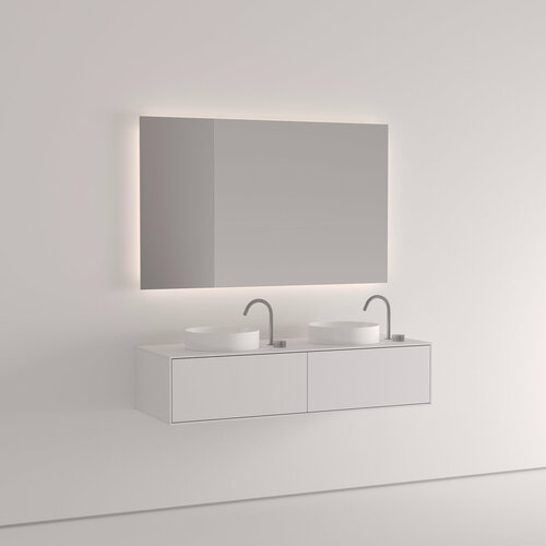 Дизайнерская тумба под 2 раковины 130 см. Vivomobili BIANCO ALASKA