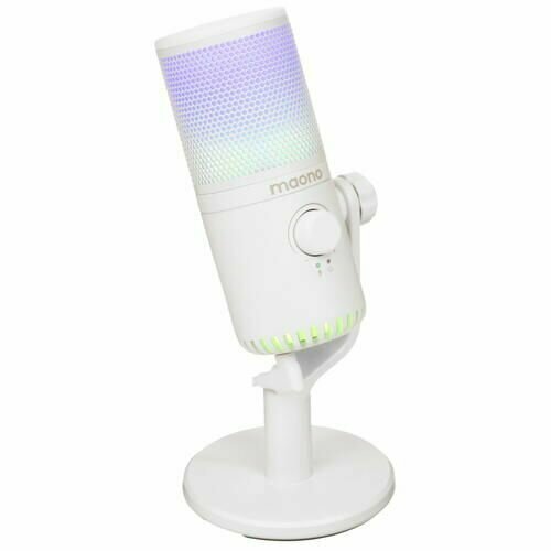 Микрофон MAONO DM30 RGB белый, проводной, настольный, -4 дБ, от 20 Гц до 20000 Гц, jack 3.5 мм, USB, USB Type-C