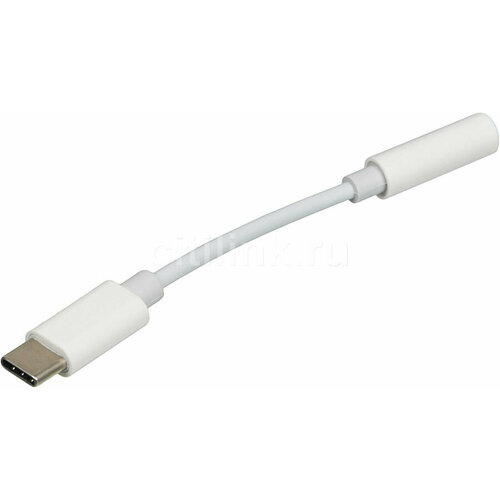 Переходник USB Type-C (m) - Jack 3.5 (f), 0.05м, белый переходник type c jack 3 5 белый