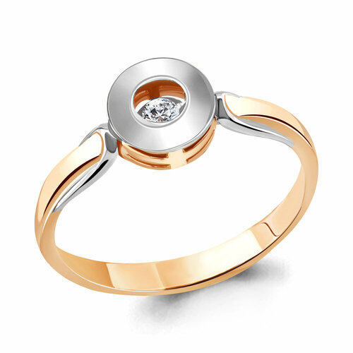 фото Кольцо diamant online, золото, 585 проба, бриллиант, размер 16