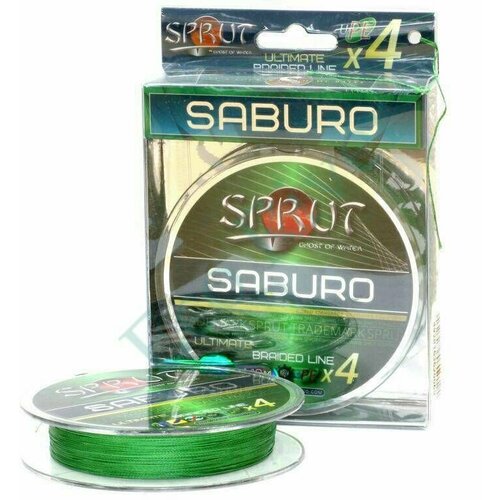 фото Леска плетеная sprut saburo soft ultimate x 4 dark green 0.14 140м