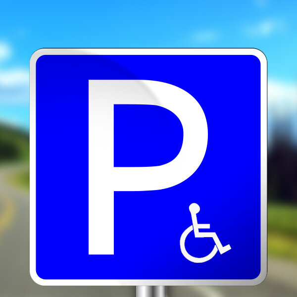 Дорожный знак 6.4.17 "Парковочное место для инвалидов" 600х600мм, класс Iб