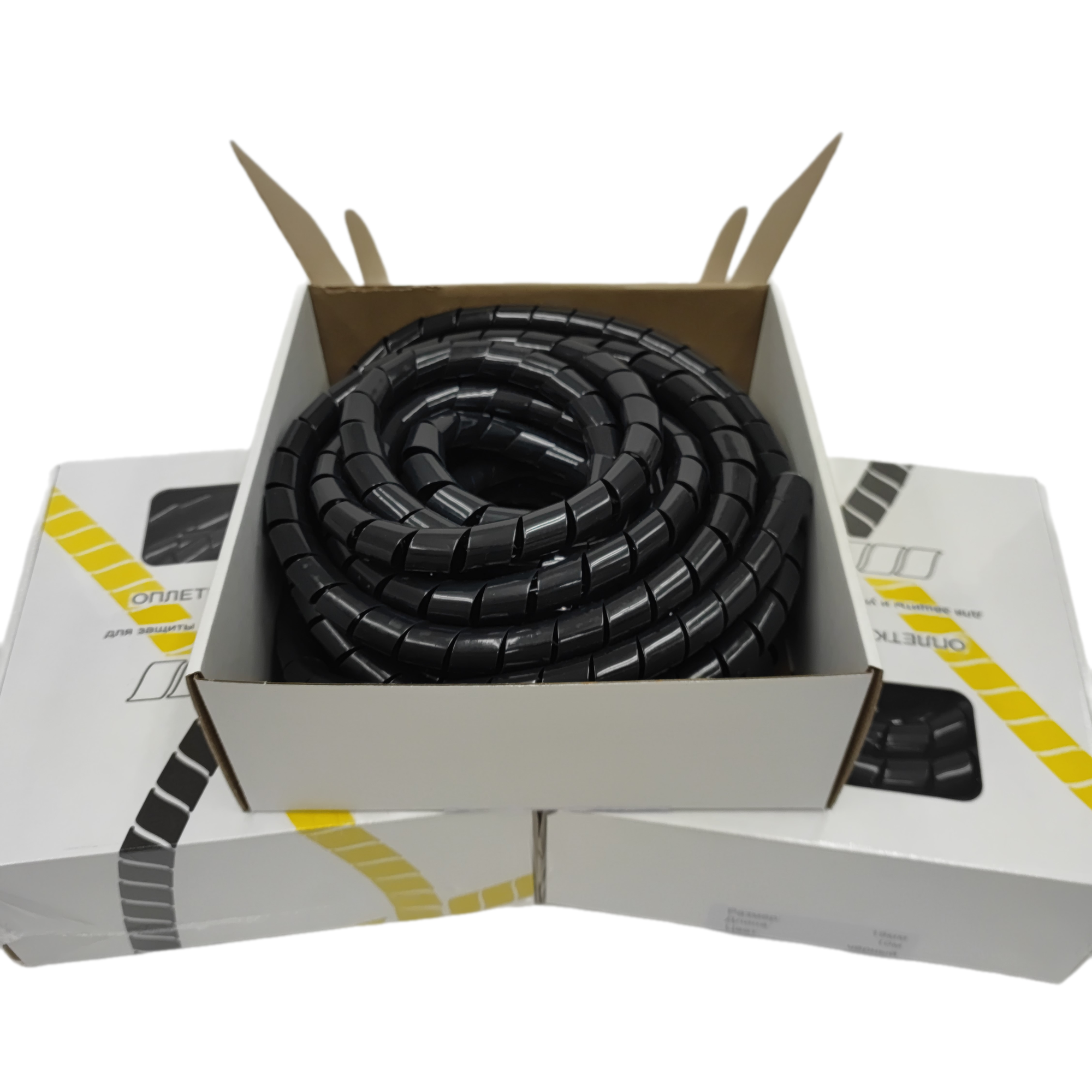 Оплетка спиральная для защиты кабелей и проводов 19мм, 10м, черная - фотография № 6