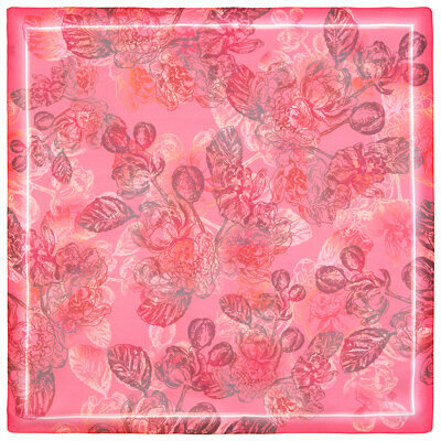 Платок Павловопосадская платочная мануфактура, 80х80 см, розовый, фуксия