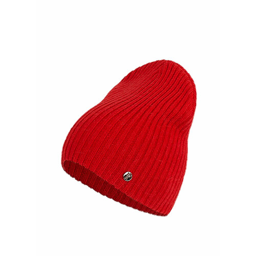 фото Шапка бини ferz, демисезон/зима, шерсть, ангора, вязаная, утепленная, размер 56-58, красный