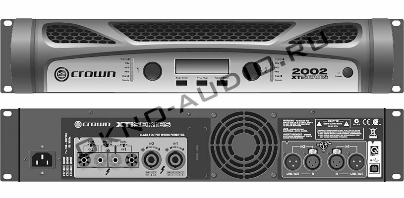 Crown XTi2002 усилитель с DSP. Мощность (на канал): 1000Вт-2Ом, 800Вт-4Ом, 475Вт-8Ом.