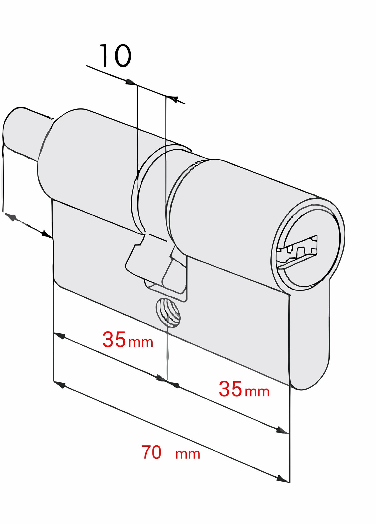 Abus Цилиндровый механизм ABUS Magtec 2500. ME (70)35/35 ключ/вертушка, никель