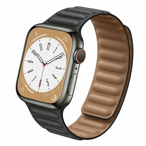 Ремешок для Apple Watch 42 44 45 Ultra 49 mm Магнитный EcoLeather Link Black 1889₽