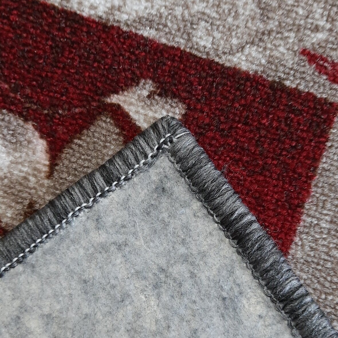 Ковровая дорожка на войлоке, Витебские ковры, с печатным рисунком, 1236_85, серая, 1.5*2 м - фотография № 10