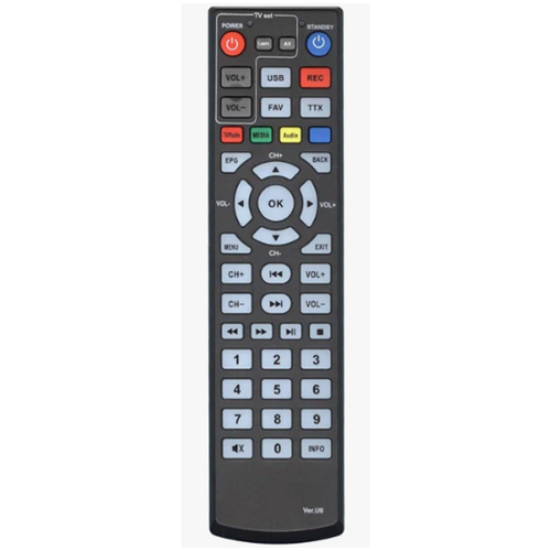 Пульт ORIEL Huayu VER. U6 (421UD)(пду-6 +TV) для dvb ресиверов (донор)
