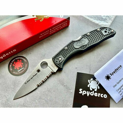фото Нож складной spyderco endela, blue line