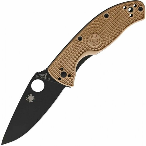 нож складной tenacious spyderco 122gps сталь 8cr13mov satin combo рукоять стеклотекстолит g 10 чёрный Нож складной Spyderco Tenacious, Black Blade, Tan Handle