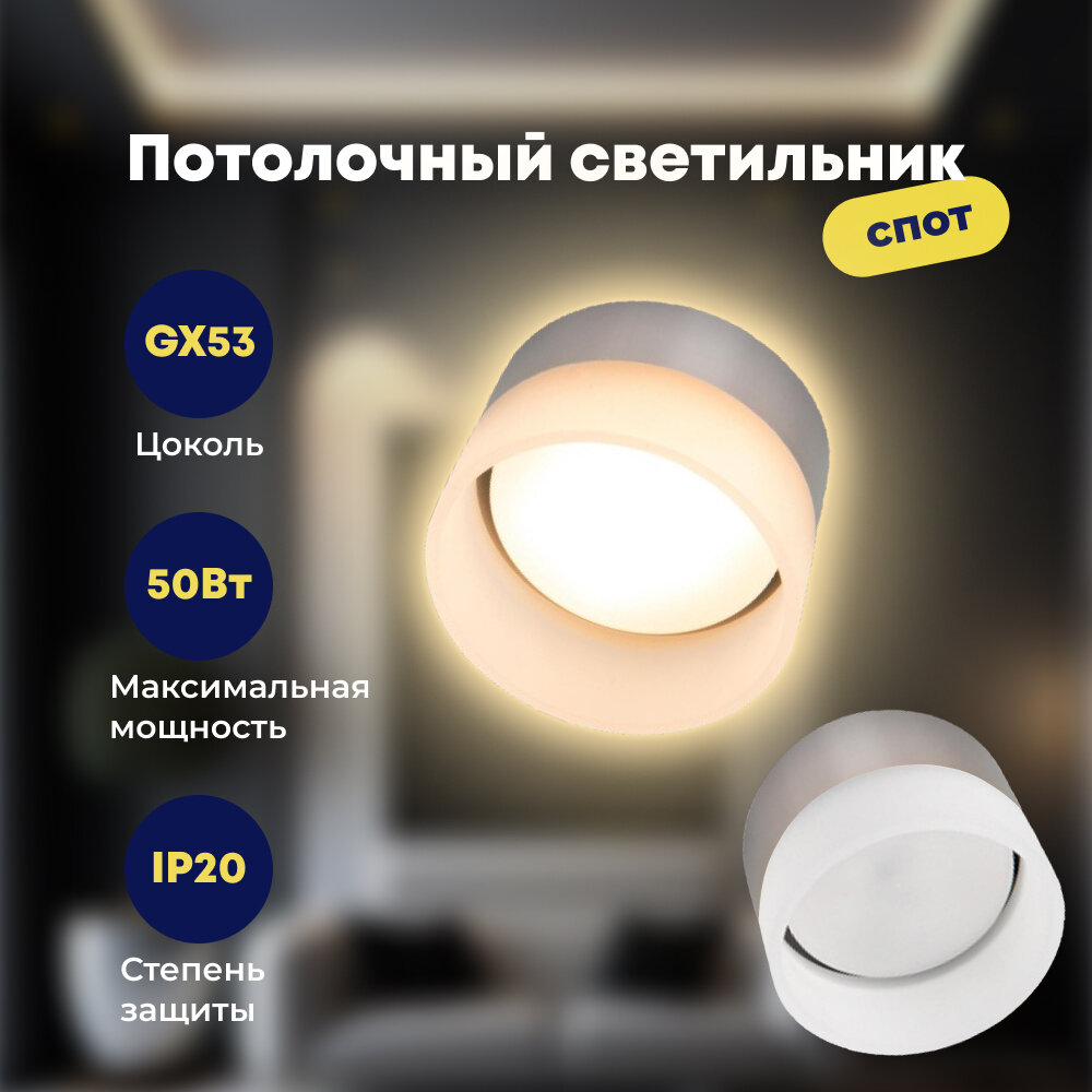 фото Светильник Спот GWL-GX53-M-IP20 Маяк Хром General