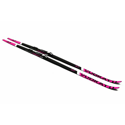 Беговые лыжи VUOKATTI 200 см с креплением NNN Step-in (Wax) Black/Magenta без палок