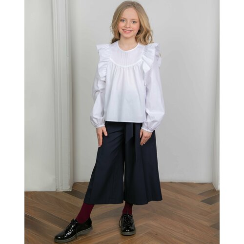 Блуза Стильные Непоседы, размер 34-140, белый школьная блуза стильные непоседы размер 34 140 белый