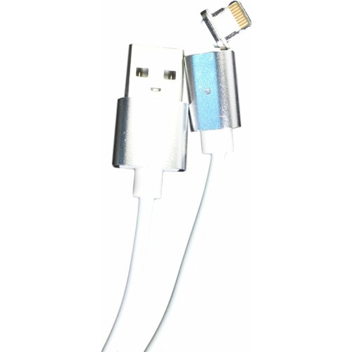 USB Кабель для Apple/iPhone Oino магнитный Белый (упаковка пакетик) usb кабель для apple iphone oino m94 магнитный золоченые контакты 2 4a 2 м