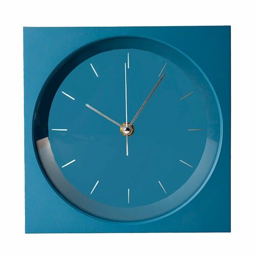 Часы настенные квадратные Голубые 20х20 см