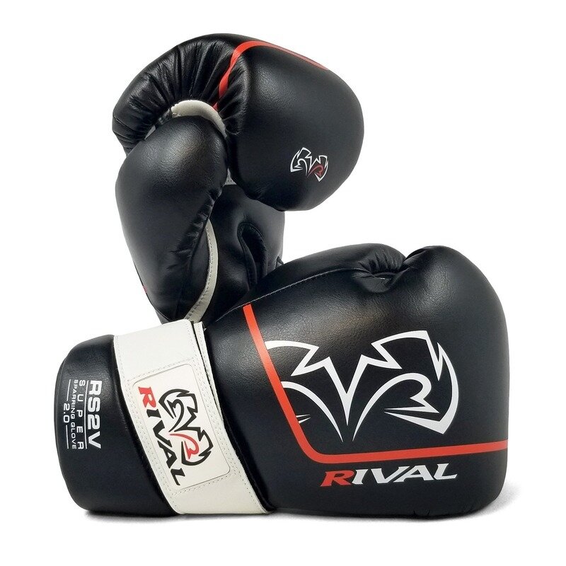 Перчатки боксерские RIVAL RS2V SUPER SPARRING GLOVES 2.0, 16 унций, черные