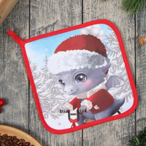 Прихватка Этель Новогодние забавы 19х19 см 100 хл ватин 250 гм2 330₽