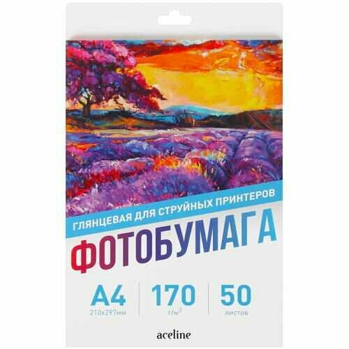 Фотобумага Aceline Gloss A4 5042467 laminating pouch 125 mic high gloss crystal clear a4 size 100 pcs 216x303 a4 libra